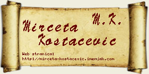 Mirčeta Kostačević vizit kartica